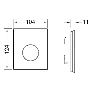 TECEloop Urinal Панель смыва, цвет: стекло черное/хром матовый. 9242655-1