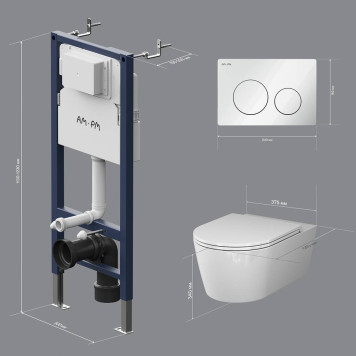 IS90101.8F1701 Инсталляция с подвесным унитазом FlashClean с сиденьем микролифт и клавишей-7