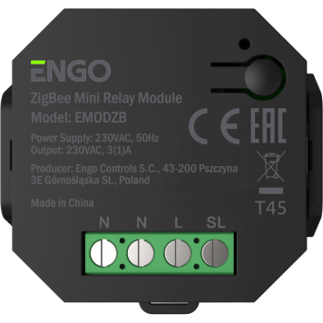 Беспроводное реле, ENGO, со встроенным репитером, 230В, ZigBee