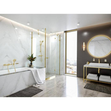 Hansgrohe Ecostat Смеситель для ванны, настенный, термостатический, цвет: полированное золото. 13114990-2
