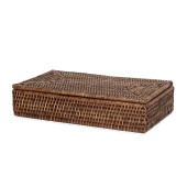 Decor Walther Basket BMD Контейнер 30x16х6см., с крышкой, настольный, цвет: ротанг темный. 0941592