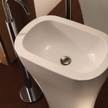 Kerasan Aquatech Раковина 60 см, без отв., с креплением и сифоном, цвет: белый-3