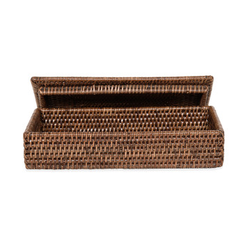 Decor Walther Basket BMD Контейнер 30x16х6см., с крышкой, настольный, цвет: ротанг темный. 0941592-1