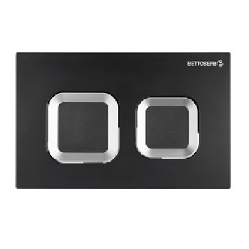 Клавиша смыва BETTOSERB черный матовый + хром глянец квадр., серия SMART
