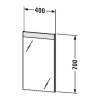 Duravit Зеркало 40x3.5x70см., подвесное, цвет: белый матовый. LM783400000