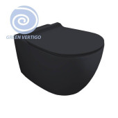 Simas Vignoni Унитаз подвесной 56х36,5см., безободковый, смыв TORNADO (green vertigo), цвет: antracite matt. F85,  VI18VERT antracite  matt