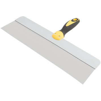 Шпатель фасадный нержавеющий Профи, прорезиненная ручка с метал.бойком 450 мм-1