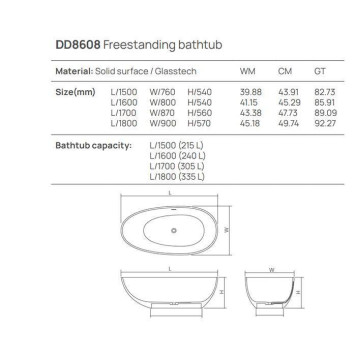 Dea Design Modern Ванна 180x90xh57см, отдельностоящая, цвет: белый-1