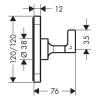 Axor Citterio E Запорный/переключающий вентиль Trio/Quattro 12 x 12, скрытый монтаж, цвет: хром