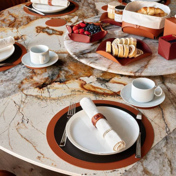 ADJ Круглый плейсмат, D40 см., цвет: коньяк/бордо-2