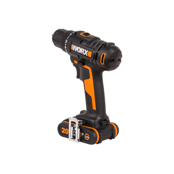 Дрель-шуруповерт аккумуляторная WORX WX100.2, 20В, 2Ач х2, ЗУ 0,4А, сумка-2