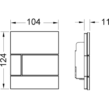 TECE TECEsquare Urinal Панель смыва для писсуара, стекло черное, цвет: золото. 9242808-1