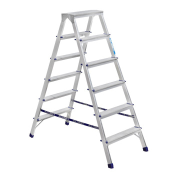 Стремянка Алюмет 6 ступеней двухсторонняя алюминиевая
