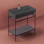 Artceram Fuori Scala Металическая структура 40x57хh83см с раковиной на 1 отв. напольная, цвет: черный матовый. ACA056 17,  TFL034 17 00