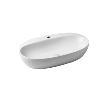 Azzurra Elegance Circle Раковина накладная, 70x42xH14 см, 1 отв., без перелива, цвет: Bianco lucido-2