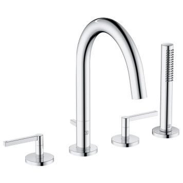 Kludi 20 425 0515 Nova Fonte Puristic Смеситель на борт ванны, на 4 отв., Кер. 90°, Комплект 204250515