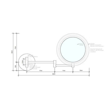 Decor Walther BS 16 Touch Косметическое зеркало 20см, подвесное, увел. 5x, сенсорный вкл., подсветка LED, цвет: хром-1