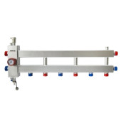 Гидроразделитель нерж. с коллектором горизонтальный, односторонний, 4 контура