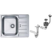 Alv 1065681 Line 60 Мойка I обор, 1 чаша, 0,6 мм, NAT, 3½ 615х500х160 мм, + сифон 1064388, шк 500 1065681