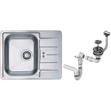 Alv 1065681 Line 60 Мойка I обор, 1 чаша, 0,6 мм, NAT, 3½ 615х500х160 мм, + сифон 1064388, шк 500 1065681