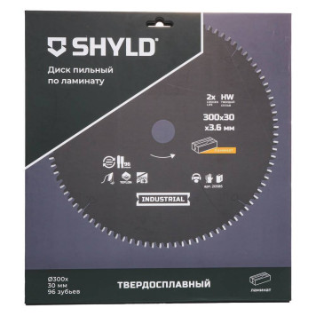 Диск пильный по ламинату SHYLD твердосплавный 300х30 мм, 96 зубьев(20585)