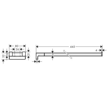 Hansgrohe AddStoris Полотенцедержатель 44.5см., двухрожковый, цвет: хром. 41770000-1