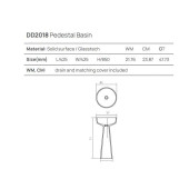 Dea Design Pedestal Basin Раковина напольная d42хh85см, цвет: grey