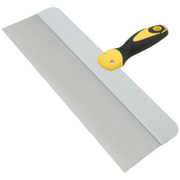 Шпатель фасадный нержавеющий Профи, прорезиненная ручка с метал.бойком 400 мм-1