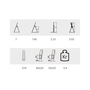 Стремянка Алюмет 7 ступеней алюминиевая матовая-1