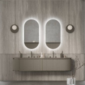 Oasis Naos Композиция №3 Комплект мебели 216х56xh45см, подвесной, мраморный топ pietra medea, цвет: никель черный/лак матовый. 0HYDK20001,  0NAOA4B007,  0NAOB9B003,  0NAOB9B004,  0TCUMR5701(216/PM)+0VSCSTT00000001