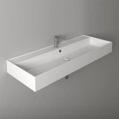 Simas Agile Раковина 121х46 см, 1 отв., подвесная, с переливом, цвет: белый. AG121 bi*1