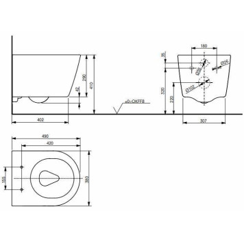 Toto RP Унитаз 49х38х33.5см., подвесной, укороченный, смыв tornado, Cefiontect, с сиденьем, SoftClose, петли из нерж. стали, цвет: белый-6
