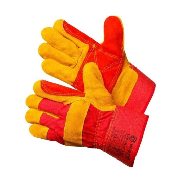 Краги спилковые комбинированные 5-палые Докер Люкс