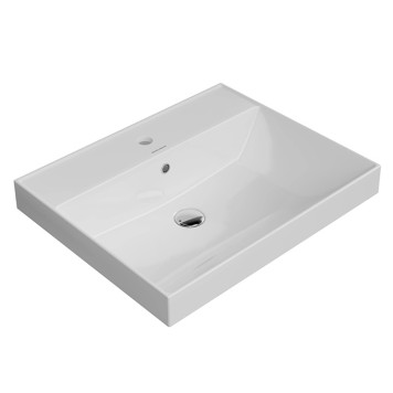 Kerama Marazzi Cubo Раковина 60х48.5х18см., подвесная, мебельная, 1 отв., с переливом, цвет: белый глянцевый. CU.wb.60
