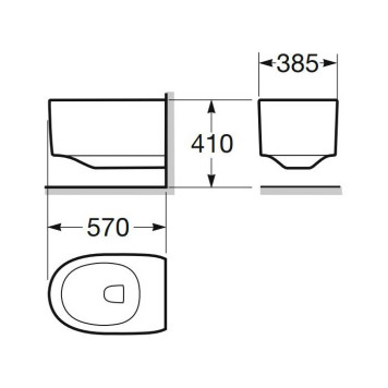 Armani Roca Island Унитаз подвесной 57х38.5х27см, цвет: белый (черные вкрапления, царапина)-5