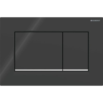 Geberit Sigma20 Клавиша для двойного смыва, квадратная, цвет: черный/хром. 115.883.KM.1