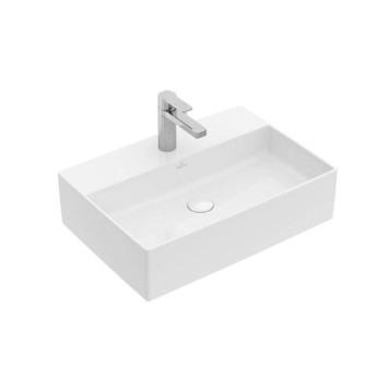 Раковина, Villeroy Boch, Memento, шгв 600-420-90, отверстия для смесителя-1 сквозное, 2 промаркированных, цвет-alpine white