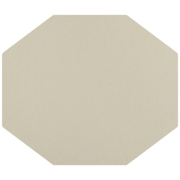 ADJ Плейсмат 44.5х38см., шестиугольный, натуральная кожа, цвет: белый/панна котта-4