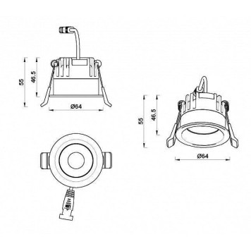 Встраиваемый светильник iLedex Mars 107-7W-D64-3000K-24DG-WH-4