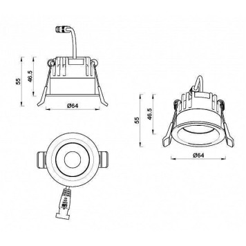 Встраиваемый светильник iLedex Mars 107-7W-D64-4000K-24DG-BK-3