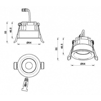Встраиваемый светильник iLedex Mars 107-7W-D64-4000K-24DG-WH-3