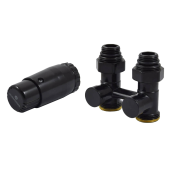 Комплект узла нижнего подкл прямой STANDARD 3/4 (Ral 9005) с термогол. М30х1,5, ниппеля 1/2Х3/4
