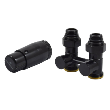 Комплект узла нижнего подкл прямой STANDARD 3/4 (Ral 9005) с термогол. М30х1,5, ниппеля 1/2Х3/4