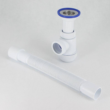 Сифон Wirquin Мини Элит 11/2 х 40 мм с литым выпуском нерж. чашка D63 мм гофротруба L800 мм 40 х 40/50 мм-3