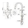 Omoikiri Akita-S-LG Смеситель для кухни с выдв. изливом и подкл. фильтра, светлое золото 4994350