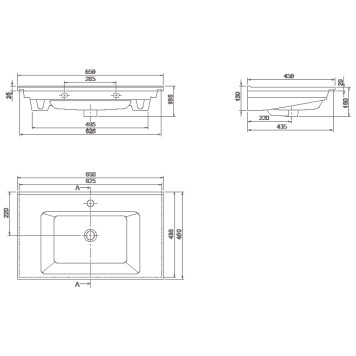Armadi Art Capolda Раковина мебельная прямоугольная 65х46х16,5h см, цвет: белый 876-065-1