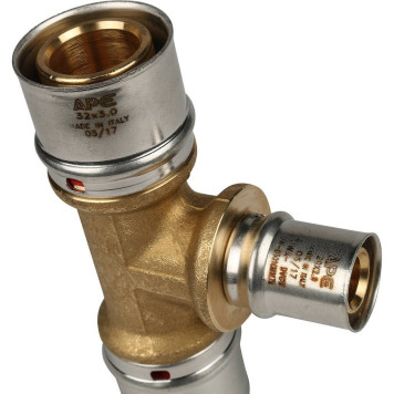 Тройник переходной STOUT 32х20х32 для металлопластиковых труб прессовой-5