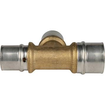 Тройник переходной STOUT 32х26х26 для металлопластиковых труб прессовой-3