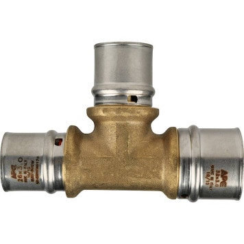 Тройник переходной STOUT 32х26х26 для металлопластиковых труб прессовой-4