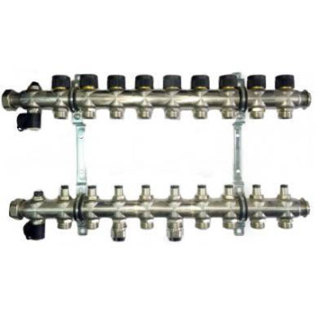Коллекторная группа OVENTROP Multidis SF 9 с регулирующими вставками на 9 контуров